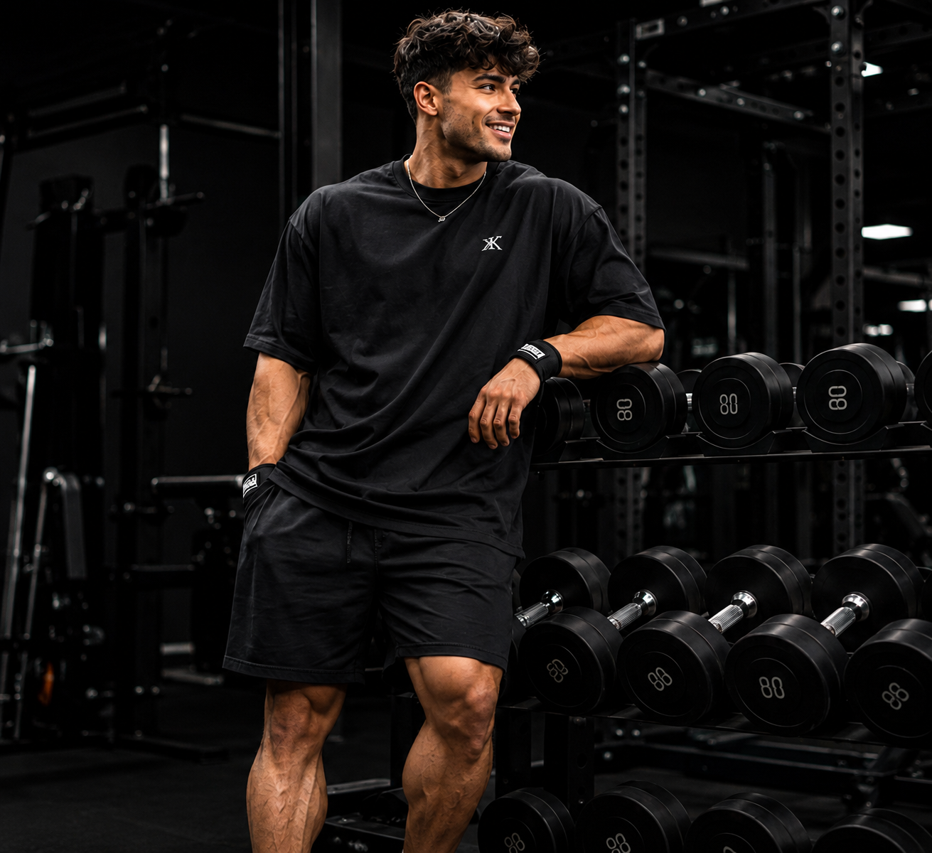Men's Oversized Black Graphic Gym T-Shirt | Bulking Lifestyle Collection