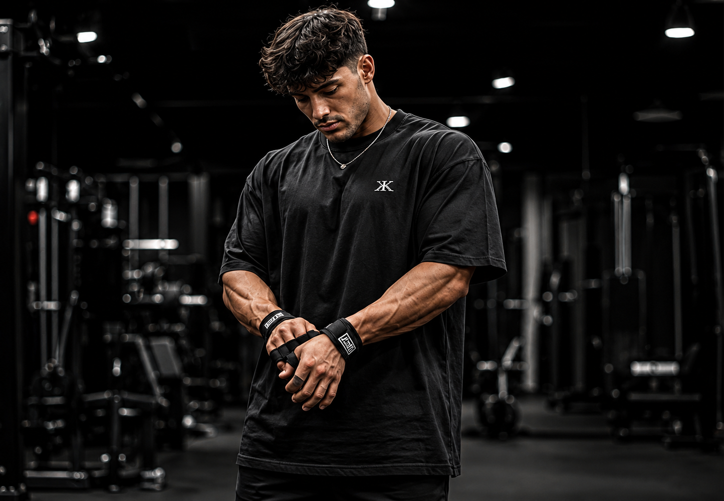 Men's Oversized Black Graphic Gym T-Shirt | Bulking Lifestyle Collection
