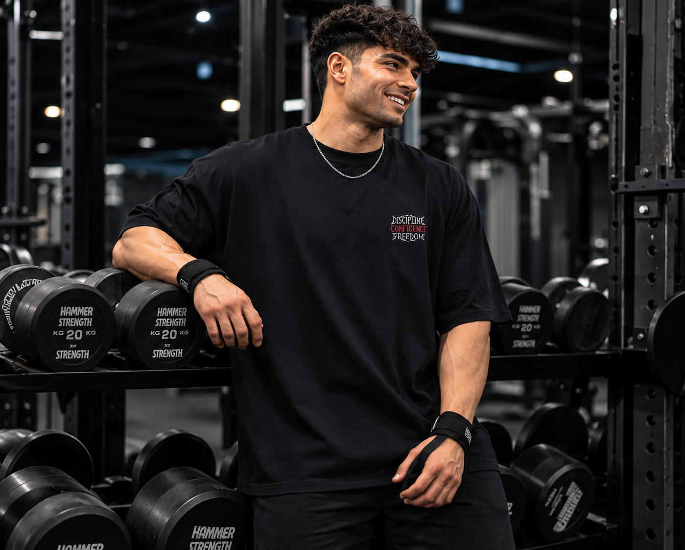 Fear Is a Reaction Oversized Gym T-Shirt for Men | Premium Cotton Motivational Graphic Tee | Black | KVLTVR