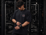 Fear Is a Reaction Oversized Gym T-Shirt for Men | Premium Cotton Motivational Graphic Tee | Black | KVLTVR