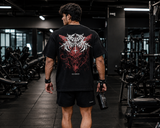Men's Oversized Demon Graphic Gym T-Shirt | Heavyweight Cotton Streetwear
