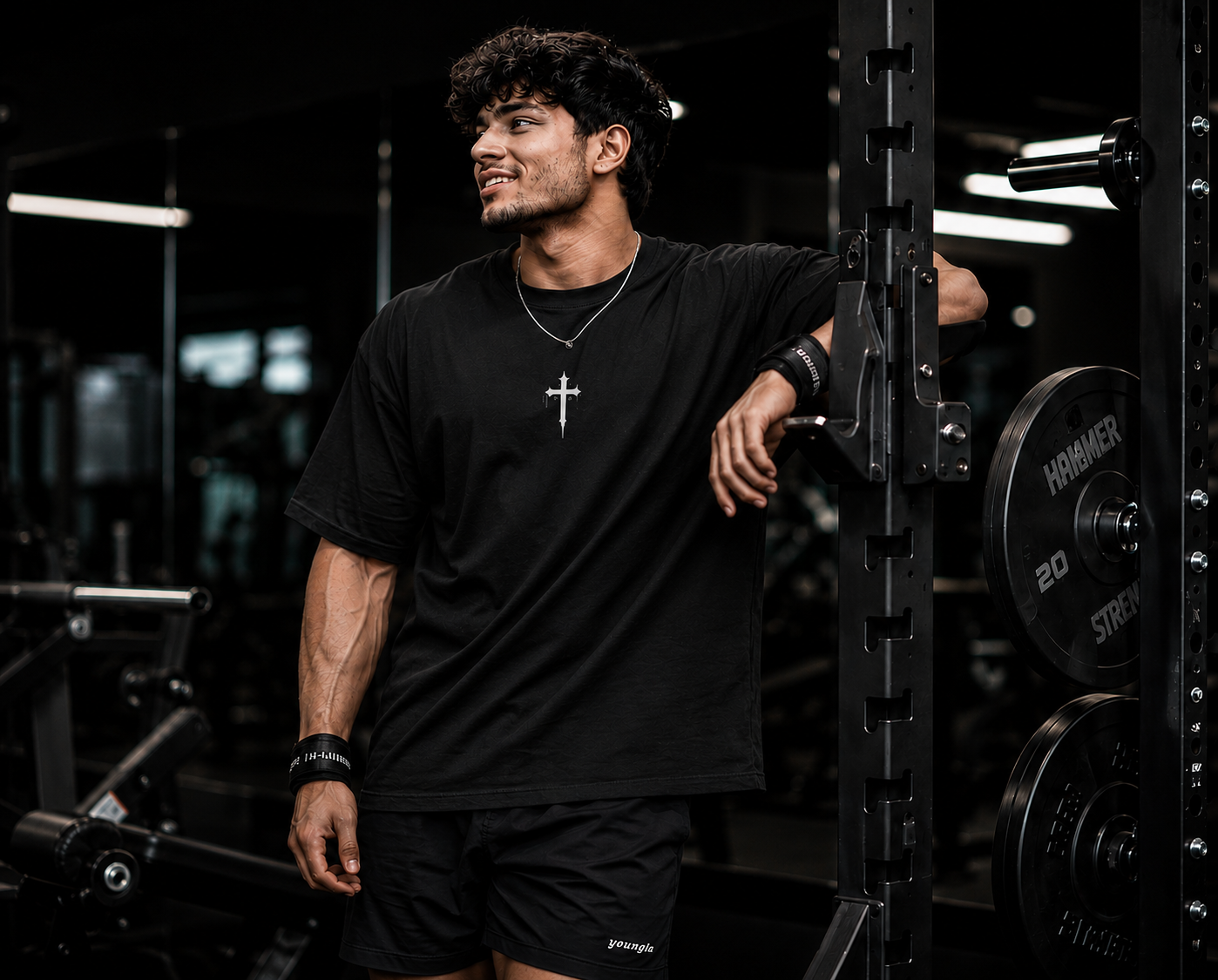 Men's Oversized Demon Graphic Gym T-Shirt | Heavyweight Cotton Streetwear