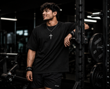 Men's Oversized Demon Graphic Gym T-Shirt | Heavyweight Cotton Streetwear