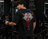 Men's Oversized Demon Graphic Gym T-Shirt | Heavyweight Cotton Streetwear
