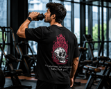 Never Been Better Oversized Gym T-Shirt for Men | Skull Graphic Back Print | Premium Cotton Streetwear Tee | Black | KVLTVR