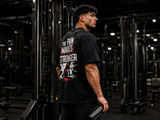 The Pain Makes You Stronger Oversized Gym T-Shirt for Men | Motivational Graphic Back Print | Premium Cotton Streetwear Tee | Black | KVLTVR