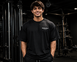Resilient Oversized Gym T-Shirt for Men | Premium Cotton Motivational Graphic Streetwear Tee | Black | KVLTVR